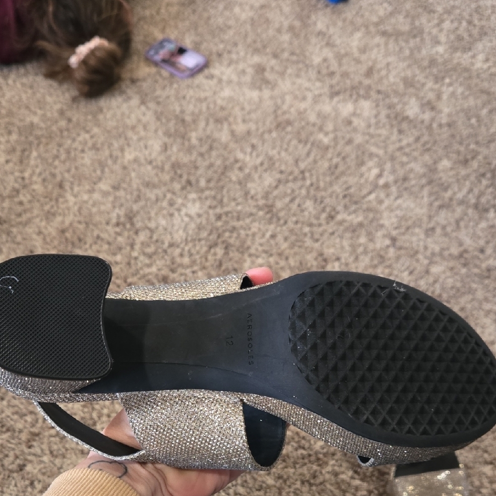 AEROSOLES Shimmering Gold Sandals - Picture 2 of 3